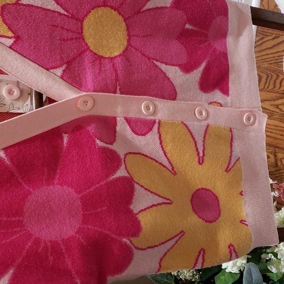 Nwt Willow & Wind medium sweater pink with yellow - Picture 14 of 15